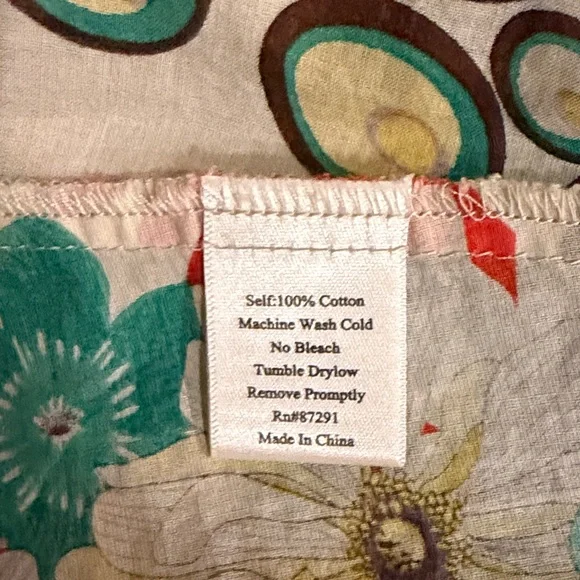 Johnny Was Multicolor Floral V-Neck Dress size S  great as bathing suit cover - Picture 5 of 5